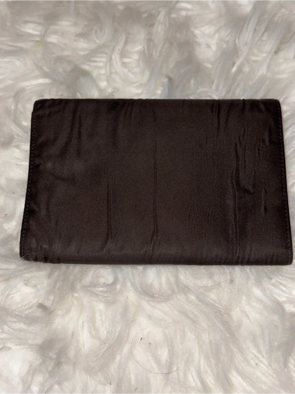 VINTAGE PRADA BROWN TESSUTO NYLON TRIFOLD WALLET